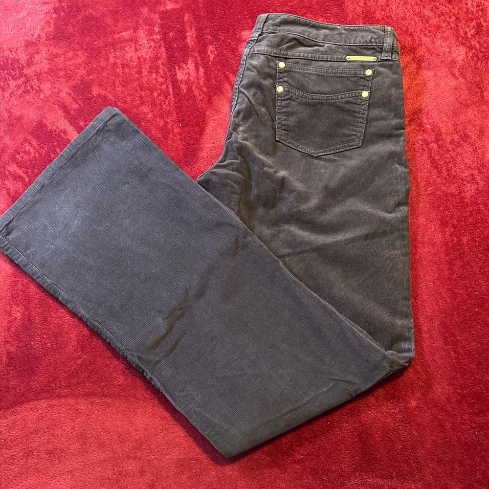 Juicy Couture The Cali Corduroy Pants Grey‎ Bootcut Gold Hardware Size 32